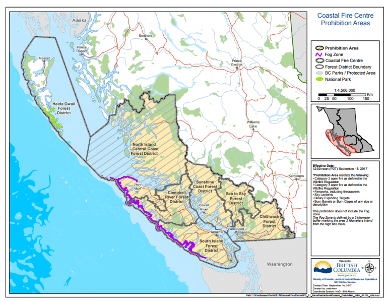 Campfire ban rescinded in Coastal Fire Centre