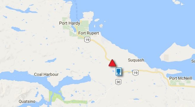 Highway closed near Port Alice