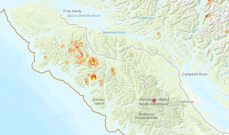 Wet weather slows fire progression