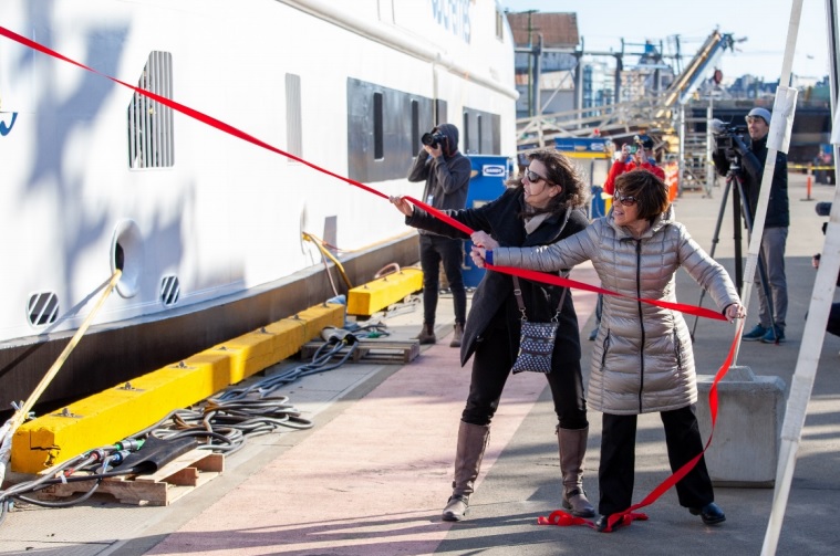 BC Ferries names and christens new hybrid electric vessels