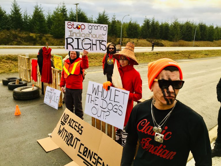 UPDATED: Protest supporting Wet’suwet’en blocking Inland Island Highway