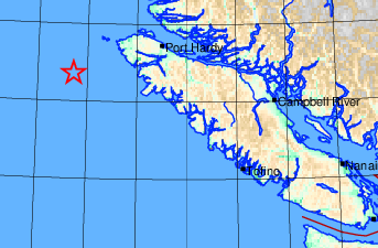4.9 magnitude earthquake reported off west coast of Vancouver Island