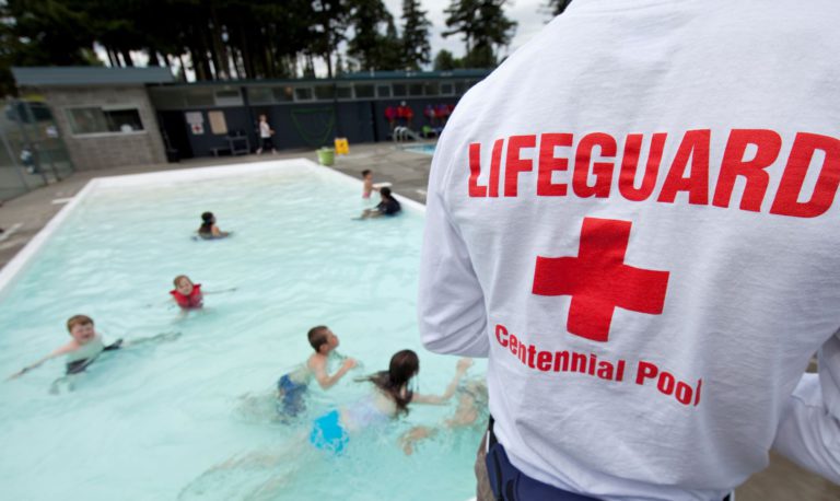 Lifeguards from Port McNeill getting free open water rescue training