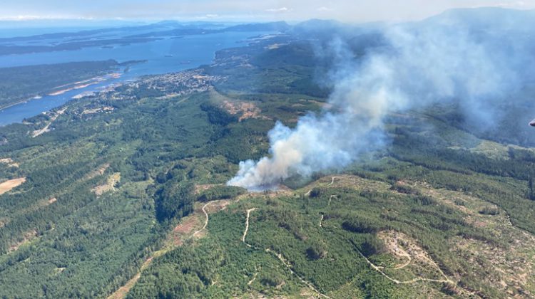 Vancouver Island wildfire grows to 70 hectares