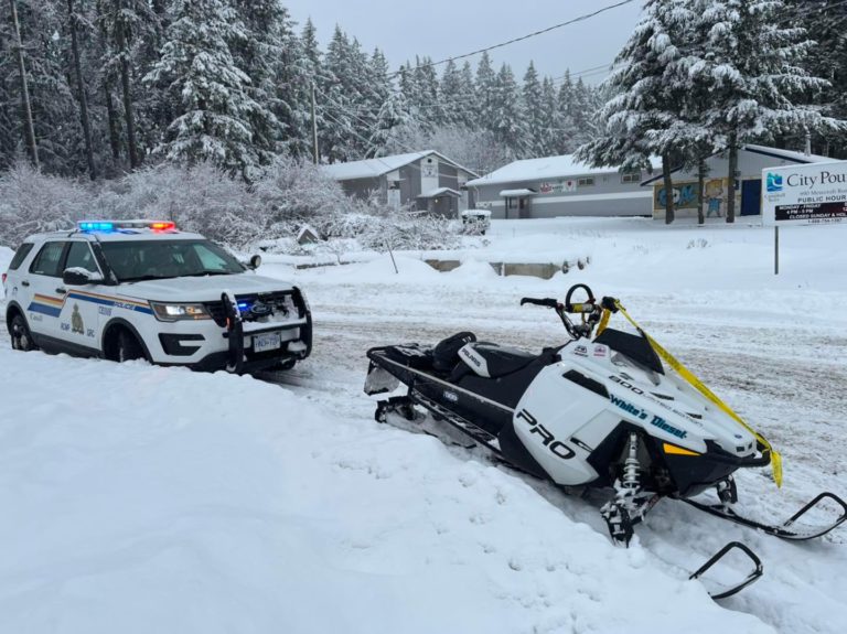 ‘It’s not legal’: Island police stop snowmobiler on city street