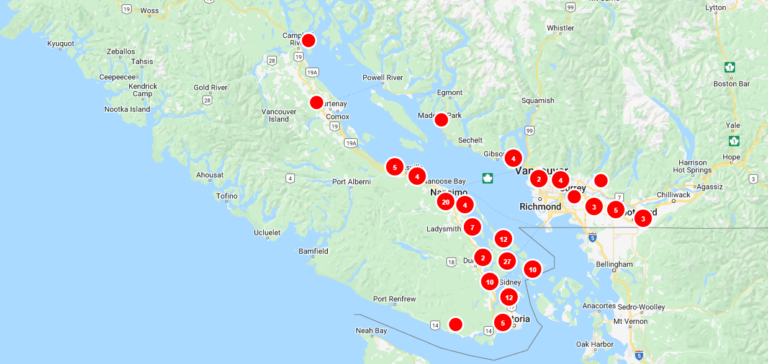 Thousands without power on Vancouver Island as windstorm blows through area