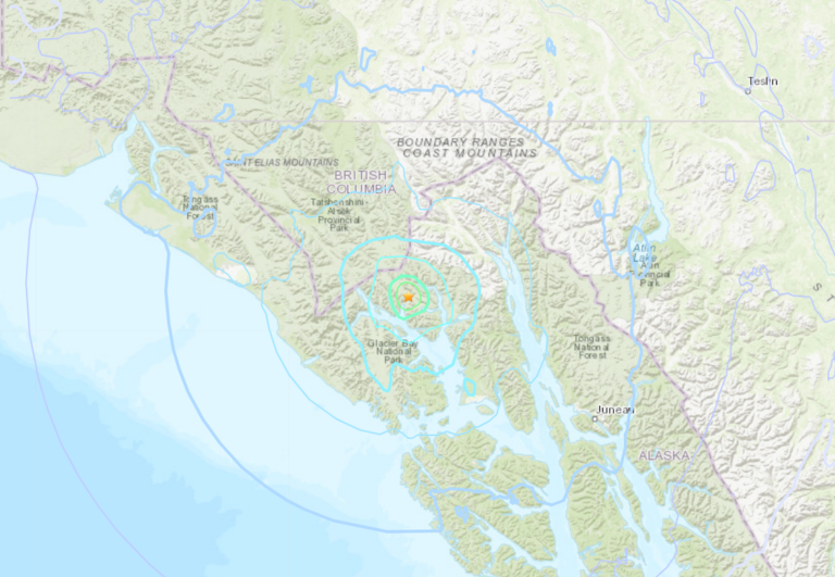 Cluster of earthquakes felt near northern BC border with Alaska