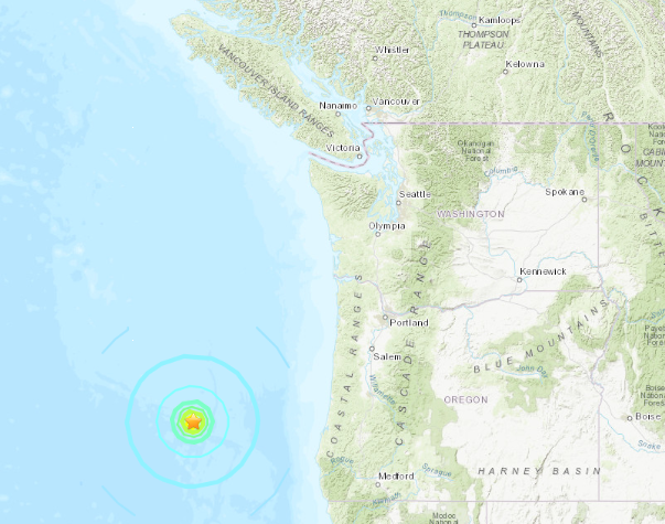 Oregon coast earthquake poses no tsunami threat to BC